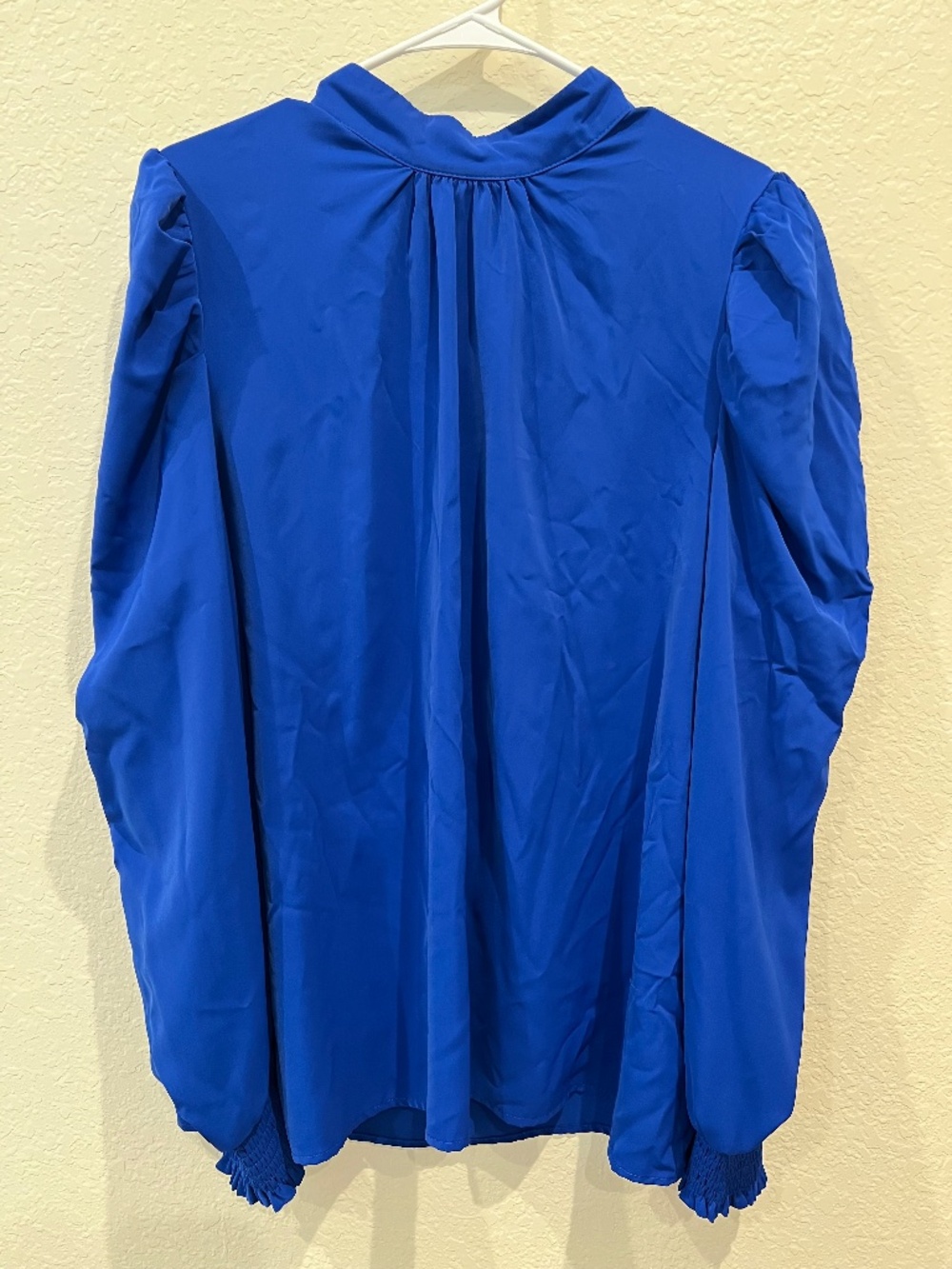 DOKOTOO Electric Blue Bow-Back Blouse